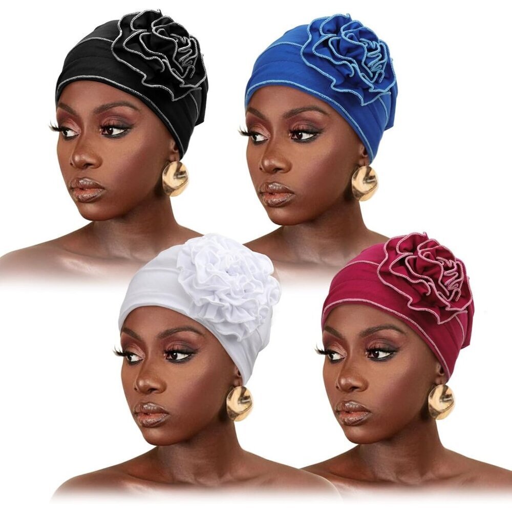 Cotton Beanie Turban Headwear for Women Elastic Chemo Cancer Hair Cover